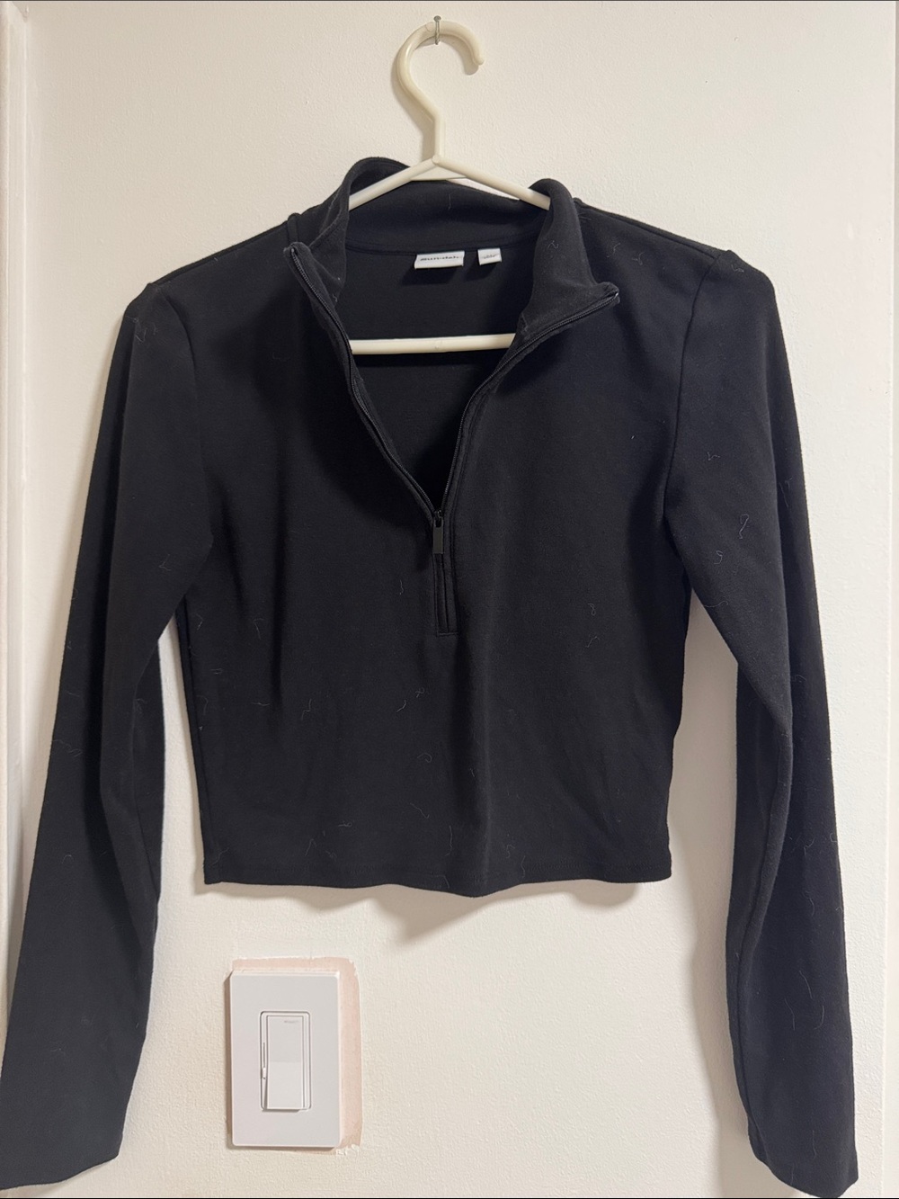 Sunday Best Black Quarter-Zip Long Sleeve Top